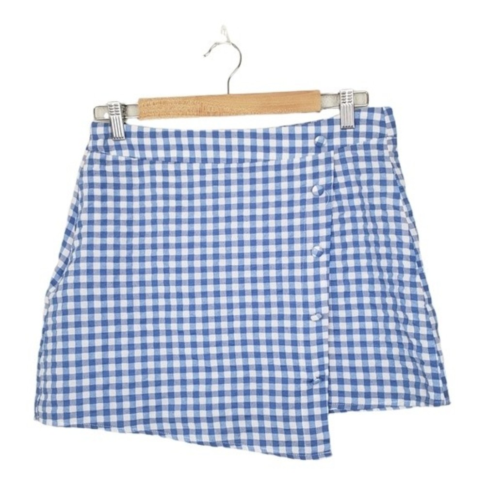 Shein Gingham Front Button Mini Skirt